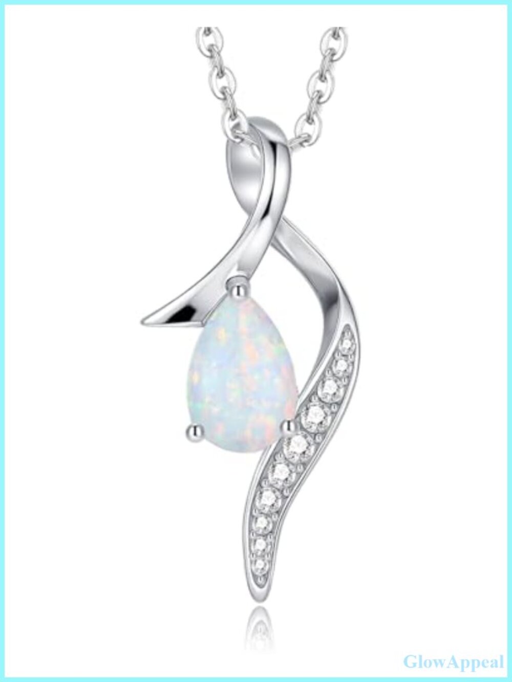 925 Sterling Silver Teardrop Birthstone Necklace Twist Infinity Pendant